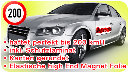 Magnetfolien flexible Werbung am Auto